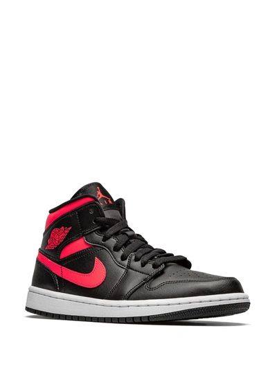 Shop Jordan Air  1 Mid "siren Red" Sneakers In Black