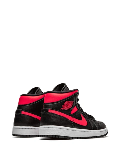 Shop Jordan Air  1 Mid "siren Red" Sneakers In Black