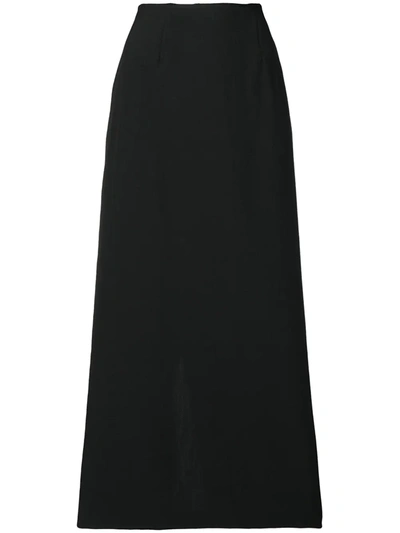 Pre-owned Comme Des Garçons Raw-edge Midi Skirt In Black