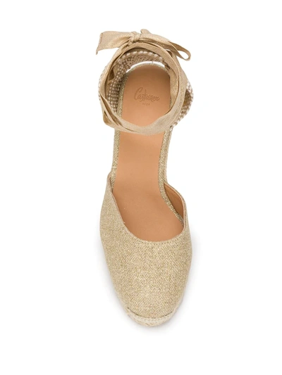 Shop Castaã±er Carina Lace-up Wedge Espadrilles In Neutrals