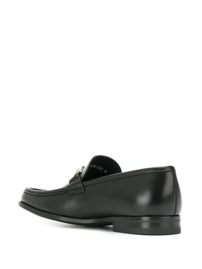 Ferragamo Gancini Reversible Bit Loafers In Black