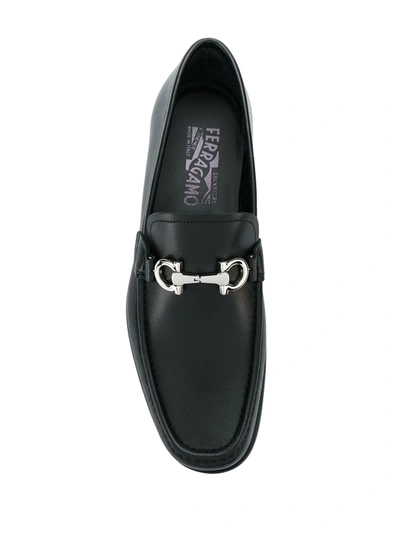 Shop Ferragamo Gancini Reversible Bit Loafers In Black