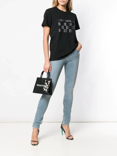 Shop Off-white Embellished Logo Print T-shirt In Black