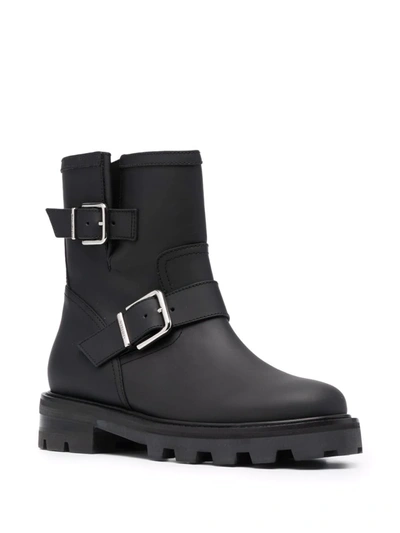 Shop Jimmy Choo Youth Buckled Ankle Boots In Schwarz