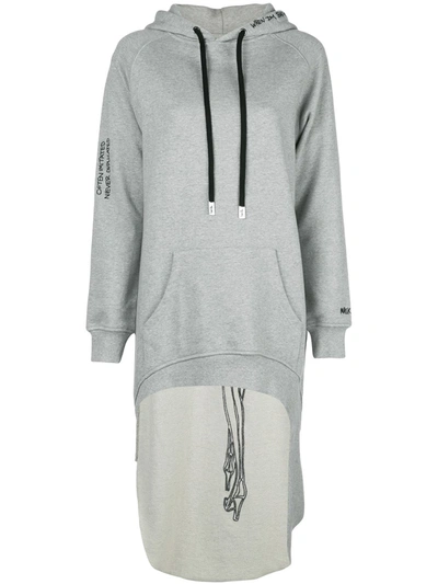 Shop Haculla Pardon Extended Hoodie In Grey