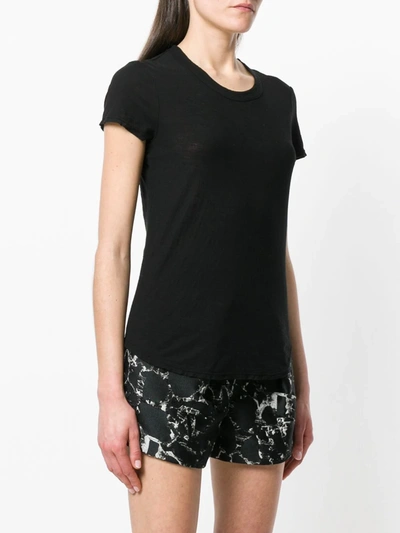 James Perse Sheer Slub Crew Neck Tee In Black