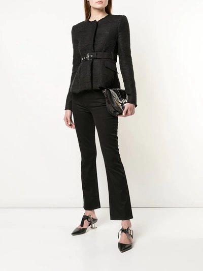 Shop Proenza Schouler Tweed Belted Jacket In Black