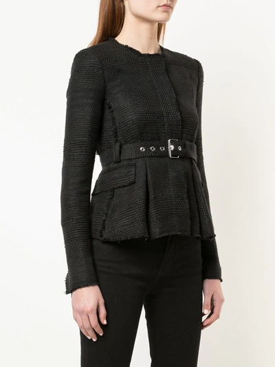 Shop Proenza Schouler Tweed Belted Jacket In Black