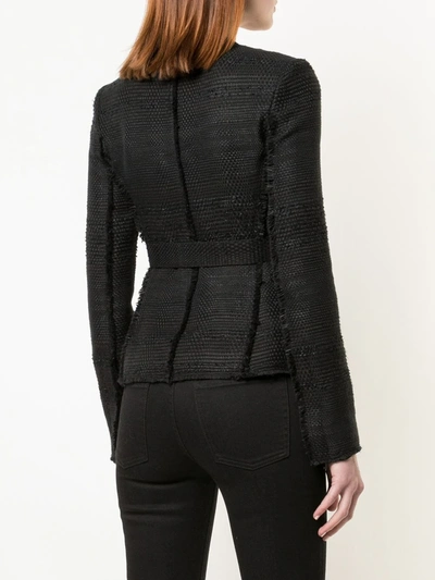 Shop Proenza Schouler Tweed Belted Jacket In Black