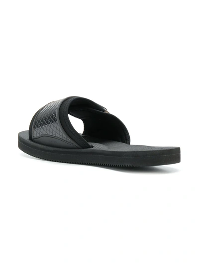 Shop Suicoke Adjustable Wrap-front Slides In Black