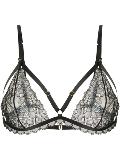 Shop Maison Close Le Petit Secret Triangle Bra In Black