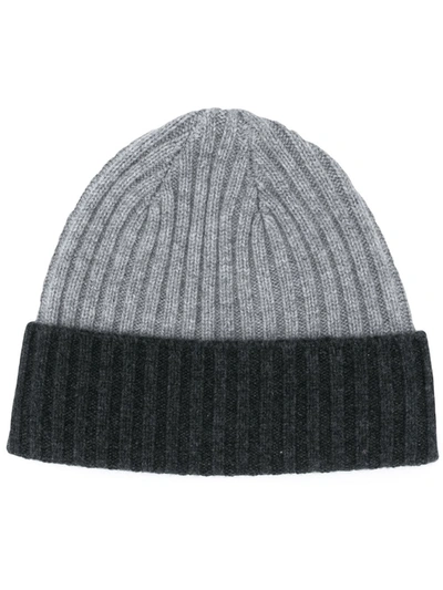 Shop N•peal Ribbed Knit Beanie In Grey
