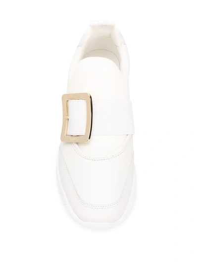 Shop Bally Buckled Low-top Sneakers In White