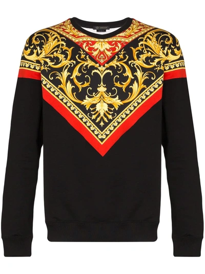 Shop Versace Baroque Print Sweatshirt In Red