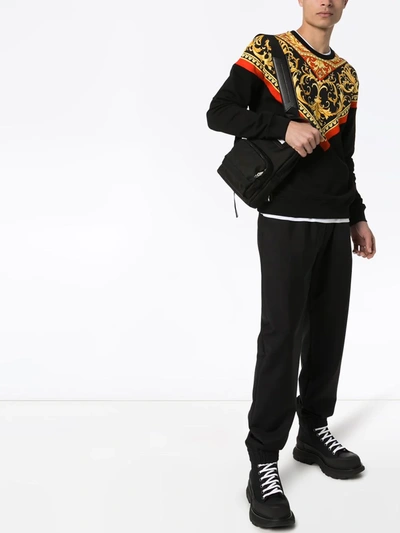 Shop Versace Baroque Print Sweatshirt In Red