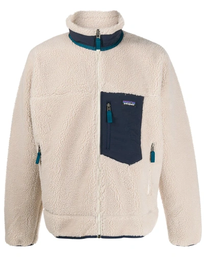 Shop Patagonia Zip-up Shearling Jacket In Neutrals