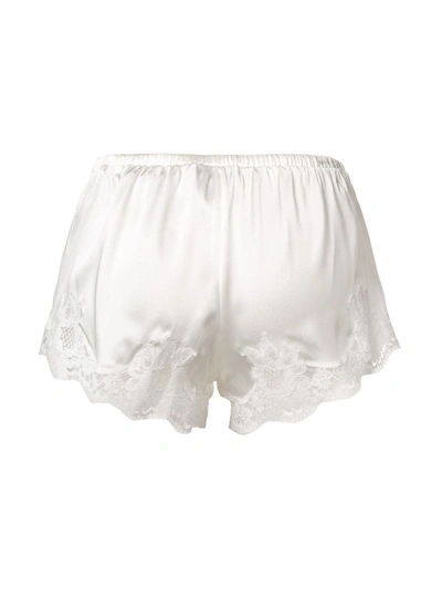 Shop Dolce & Gabbana Lace-detail Satin Shorts In White