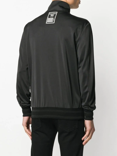 Shop Dolce & Gabbana D.n.a Logo Patch Zipped Jacket In Black