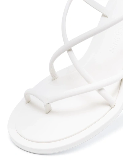 Shop Alexander Mcqueen Strap-detail Open-toe Sandals In 白色