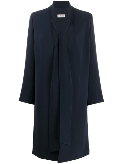 Shop Alberto Biani V-neck Robe Coat In Blue