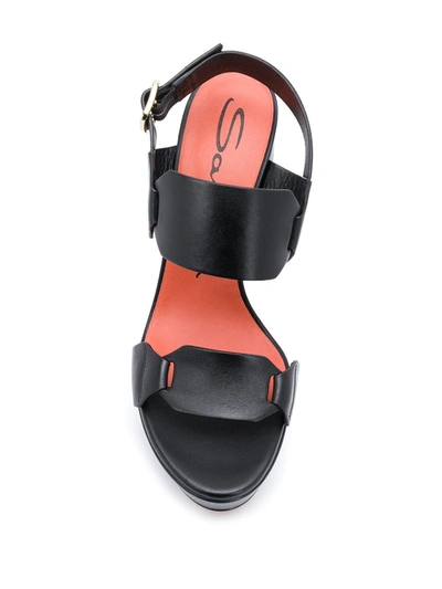 Shop Santoni Link-strap Platform Sandals In Black
