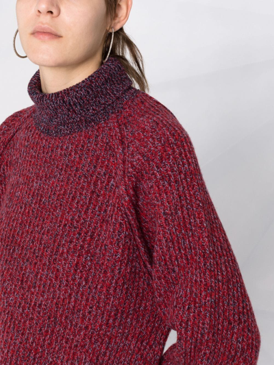 Shop Ganni Roll-neck Jumper In Red