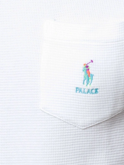 Shop Palace X Polo Ralph Lauren Logo Embroidered T-shirt In White