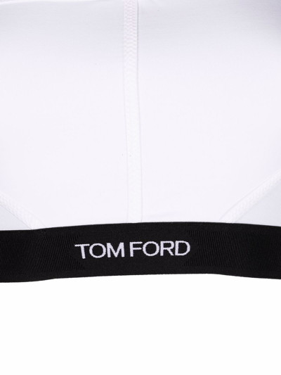 Shop Tom Ford Long-line Logo-band Bra In White