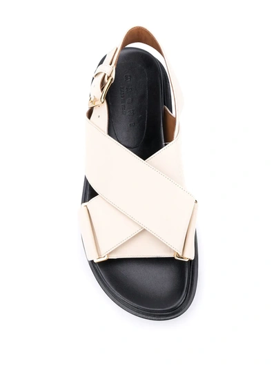 Marni 20mm Fussbett Leather Sandals In White,black
