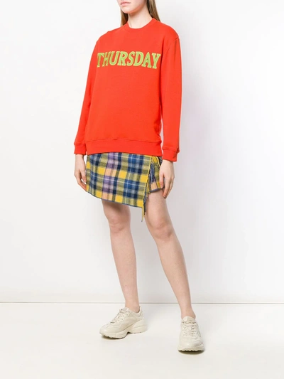 Shop Alberta Ferretti Thursday Jersey Sweatshirt In Orange