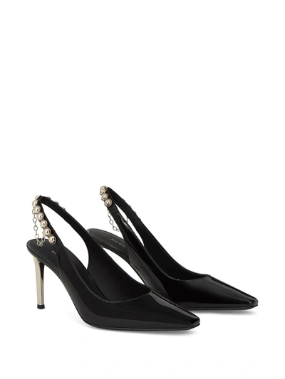 Shop Giuseppe Zanotti Stud-embellished Slingback Pumps In Black