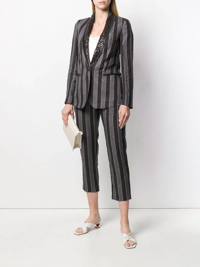 Shop Brunello Cucinelli Striped Trouser Suit In Black