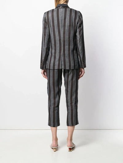 Shop Brunello Cucinelli Striped Trouser Suit In Black