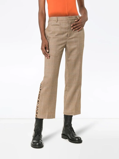 Shop R13 Checked Cropped Trousers In Brown