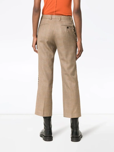 Shop R13 Checked Cropped Trousers In Brown