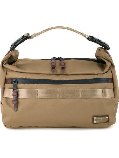 Shop As2ov Large Cordura Dobby 2way Shoulder Bag In Brown