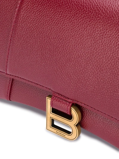 Shop Balenciaga Small Hourglass Top-handle Bag In Red