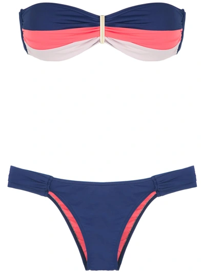 Shop Brigitte Bandeau Bikini Set In Blue
