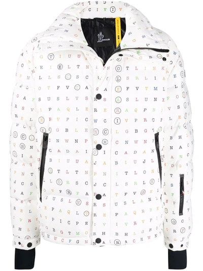 Shop Moncler Logo-print Feather-down Padded Jacket In White