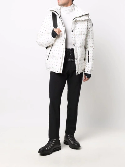 Shop Moncler Logo-print Feather-down Padded Jacket In White