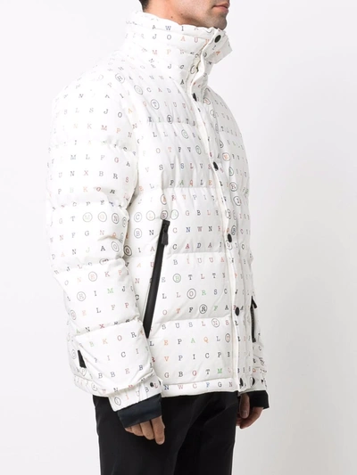 Shop Moncler Logo-print Feather-down Padded Jacket In White