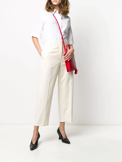 Shop Jil Sander Lang Cropped Straight-leg Trousers In Neutrals