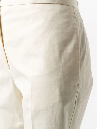 Shop Jil Sander Lang Cropped Straight-leg Trousers In Neutrals