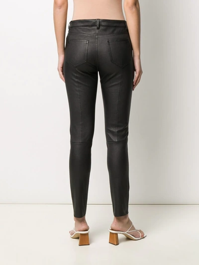 Shop Drome Mid-rise Slim-cut Trousers In Black
