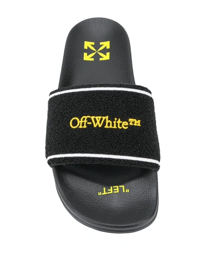 Shop Off-white Logo-print Slide Sandals In Black