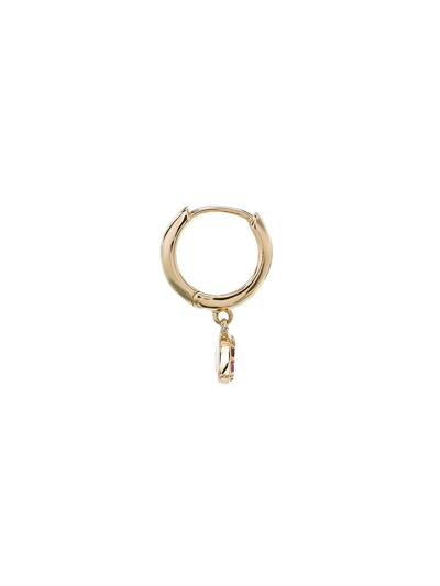 Shop Andrea Fohrman Rainbow Sapphire Hoop Single Earring In Gold