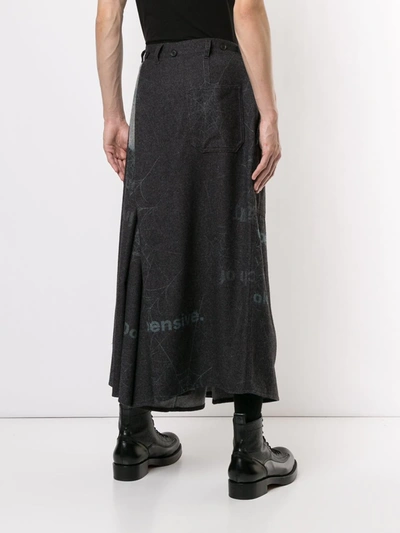 Pre-owned Yohji Yamamoto Pleated Wide Leg Trousers In Grey