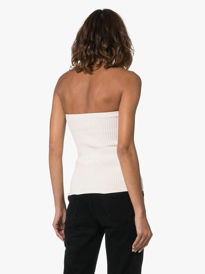 Shop Khaite Lucie Ribbed Knit Top In White