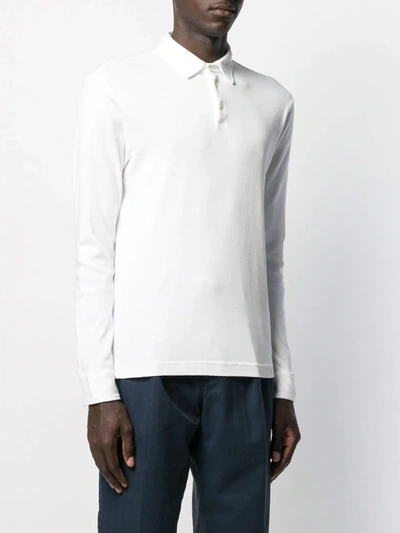 Shop Zanone Polo Shirt Jumper In White