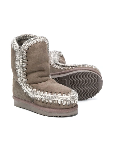 Mou Eskimo Ankle Boots In Grey